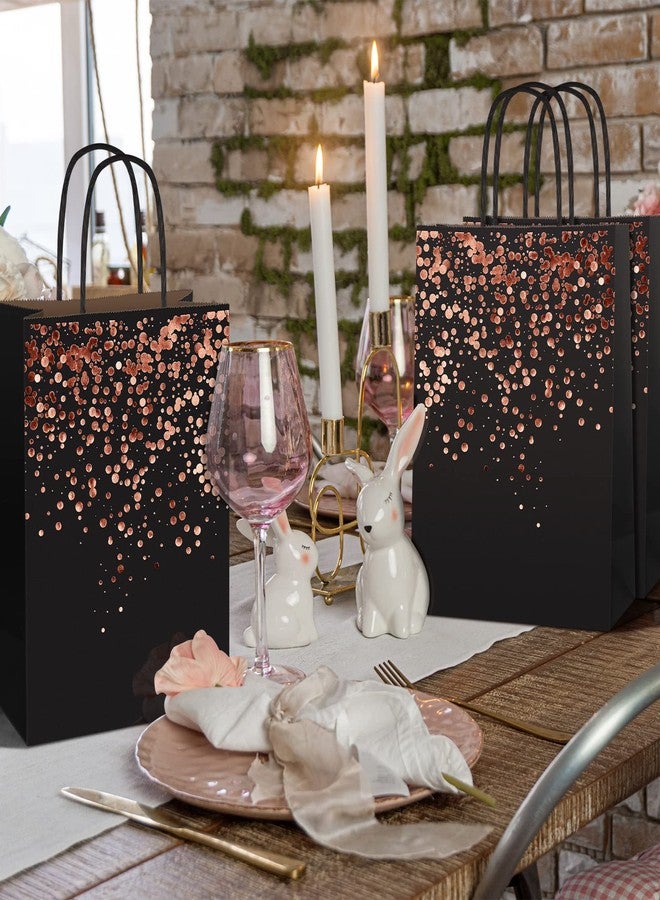 MIMIND 20 Pieces Gift Paper Bags Birthday Party Paper Bronzing Rose Gold Kraft Goodie Candy Bags with Handle for Birthday, Wedding, Hen Party Celebrations - Image 5